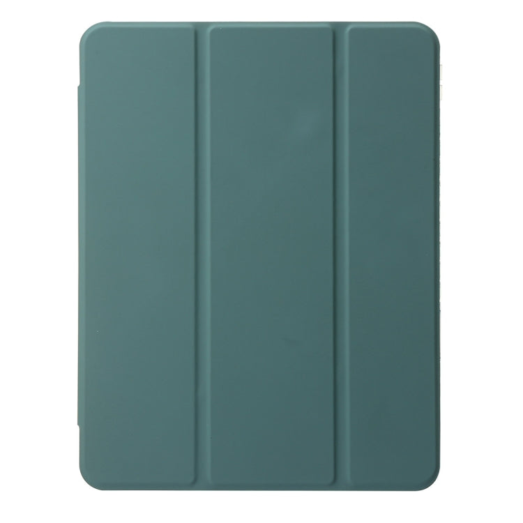 For iPad Pro 13 2024 Clear Acrylic 3-Fold Leather Tablet Case(Dark Green) - iPad Pro 13 2024 Cases by PMC TechLife | Online Shopping South Africa | PMC TechLife | Buy Now Pay Later Mobicred