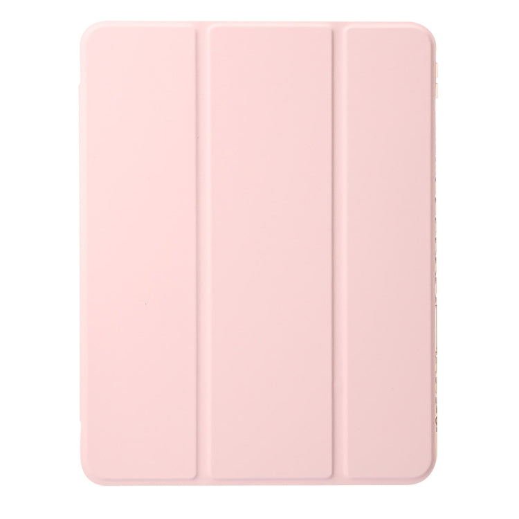 For iPad Pro 13 2024 Clear Acrylic 3-Fold Leather Tablet Case(Pink) - iPad Pro 13 2024 Cases by PMC TechLife | Online Shopping South Africa | PMC TechLife | Buy Now Pay Later Mobicred