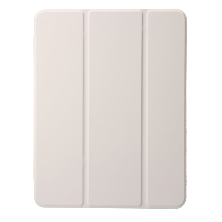 For iPad Pro 13 2024 Clear Acrylic 3-Fold Leather Tablet Case(Grey) - iPad Pro 13 2024 Cases by PMC TechLife | Online Shopping South Africa | PMC TechLife | Buy Now Pay Later Mobicred