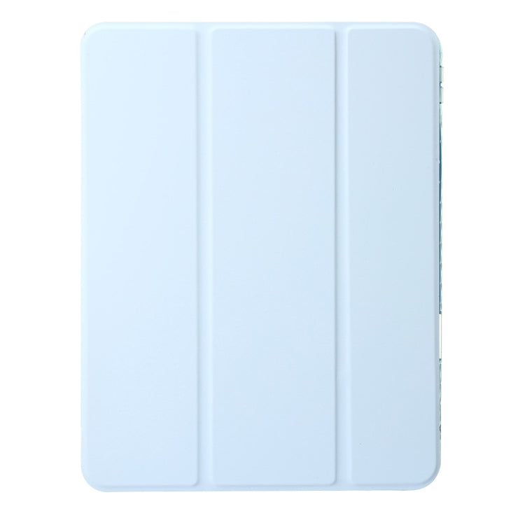 For iPad Pro 13 2024 Clear Acrylic 3-Fold Leather Tablet Case(Ice Blue) - iPad Pro 13 2024 Cases by PMC TechLife | Online Shopping South Africa | PMC TechLife | Buy Now Pay Later Mobicred