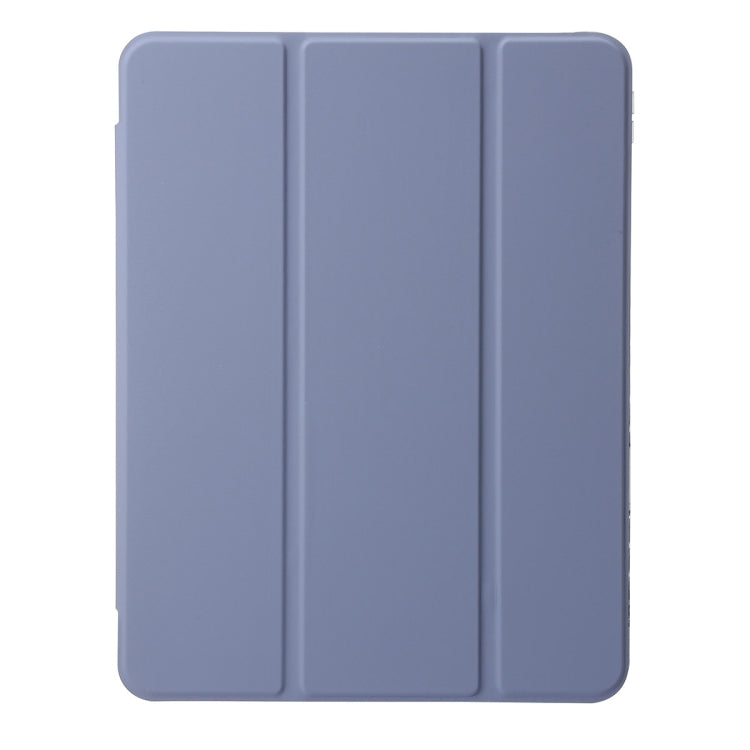 For iPad Pro 13 2024 Clear Acrylic 3-Fold Leather Tablet Case(Lavender Purple) - iPad Pro 13 2024 Cases by PMC TechLife | Online Shopping South Africa | PMC TechLife | Buy Now Pay Later Mobicred