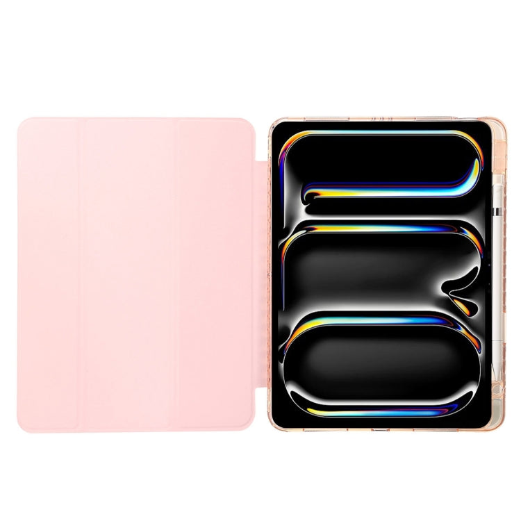 For iPad Air 11 2024 Clear Acrylic 3-Fold Leather Tablet Case(Ice Blue) - iPad Air 11 2024 Cases by PMC TechLife | Online Shopping South Africa | PMC TechLife | Buy Now Pay Later Mobicred