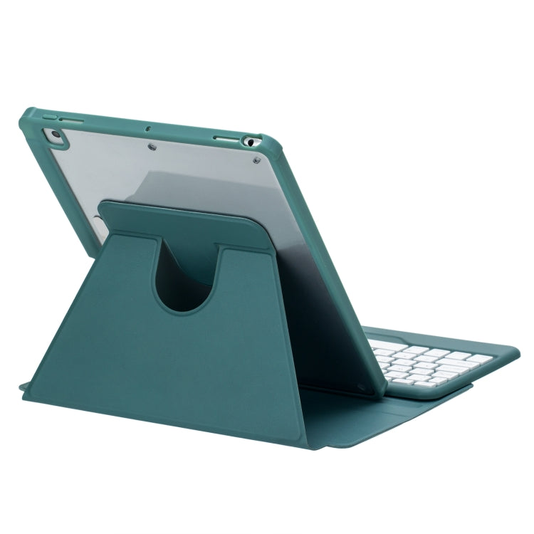 For iPad 11 2025 / 10th Gen 10.9 2022 F10BS 360 Rotation Acrylic Transparent Bluetooth Keyboard Leather Case With Backlight(Green) - Universal by PMC TechLife | Online Shopping South Africa | PMC TechLife | Buy Now Pay Later Mobicred