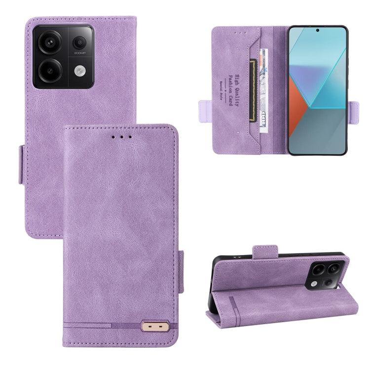 For Xiaomi Redmi Note 13 Pro 5G Magnetic Clasp Leather Phone Case(Purple) - Note 13 Pro Cases by PMC TechLife | Online Shopping South Africa | PMC TechLife | Buy Now Pay Later Mobicred