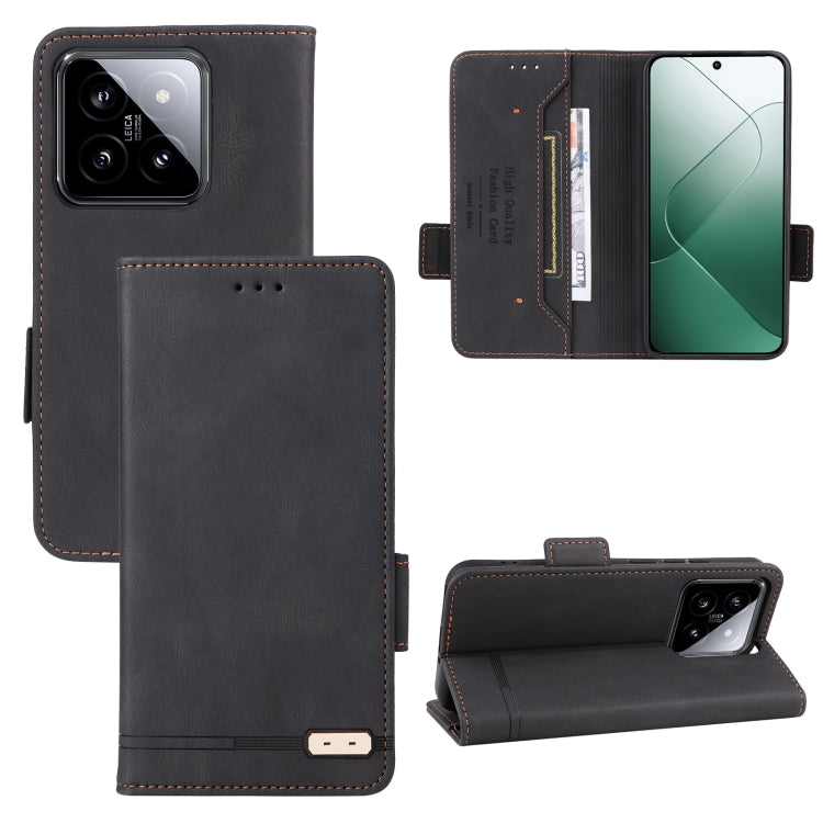 For Xiaomi 14 Magnetic Clasp Leather Phone Case(Black) - 14 Cases by PMC TechLife | Online Shopping South Africa | PMC TechLife | Buy Now Pay Later Mobicred