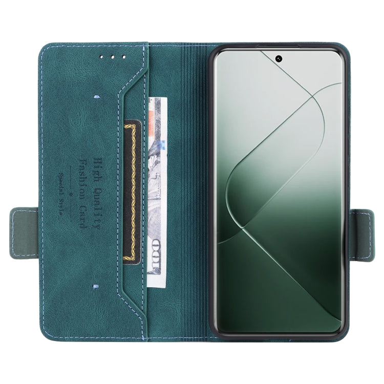 For Xiaomi 14 Pro Magnetic Clasp Leather Phone Case(Green) - 14 Pro Cases by PMC TechLife | Online Shopping South Africa | PMC TechLife | Buy Now Pay Later Mobicred