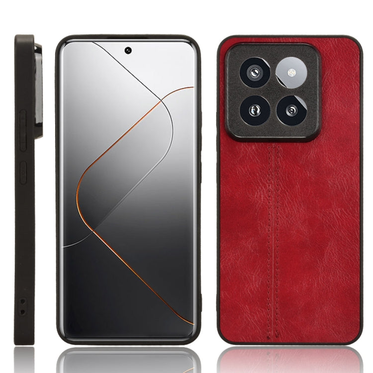 For Xiaomi 14 Pro Sewing Cow Pattern Skin PC + PU + TPU Phone Case(Red) - 14 Pro Cases by PMC TechLife | Online Shopping South Africa | PMC TechLife | Buy Now Pay Later Mobicred