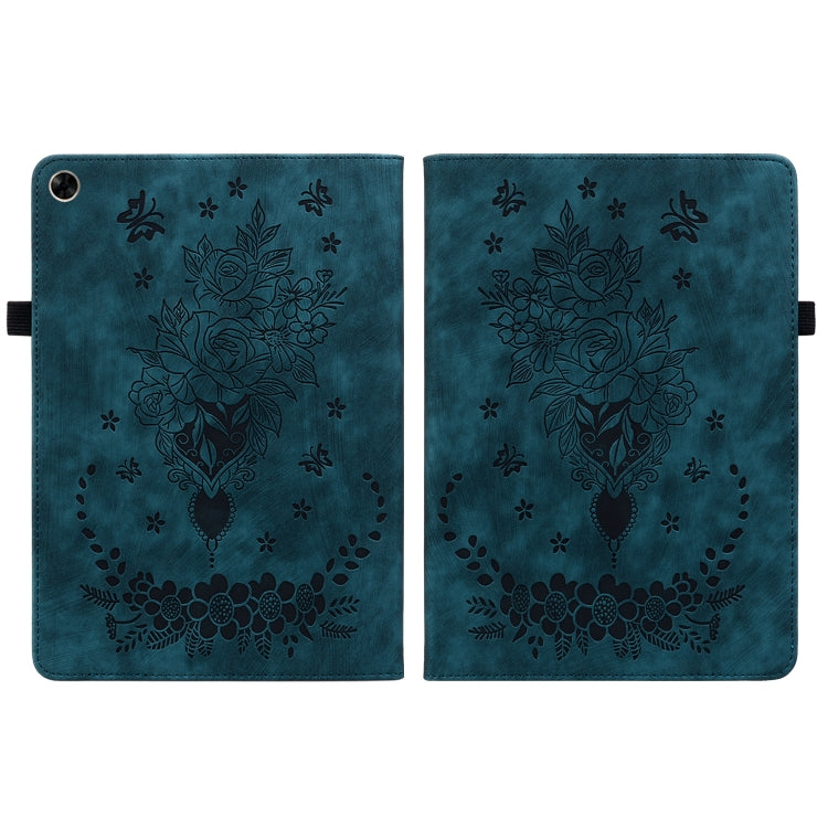 For Realme Pad 10.4 / Pad 5G 10.4 Butterfly Rose Embossed Leather Tablet Case(Dark Blue) - free shipping - PMC TechLife - Order now!