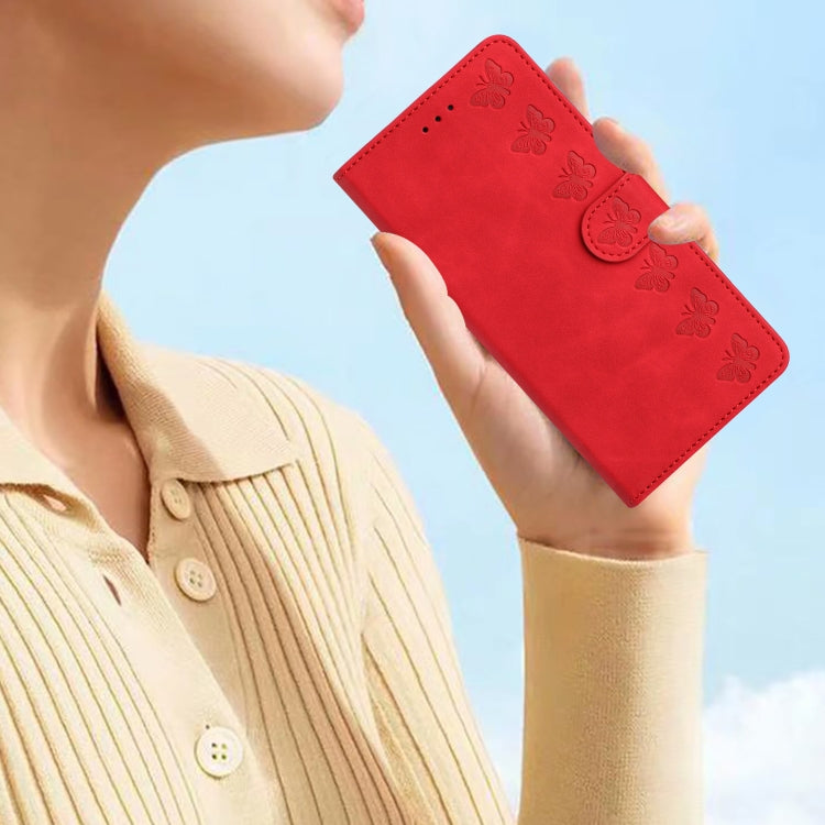 For iPhone 16 Pro Seven Butterflies Embossed Leather Phone Case(Red) - iPhone 16 Pro Cases by PMC TechLife | Online Shopping South Africa | PMC TechLife | Buy Now Pay Later Mobicred
