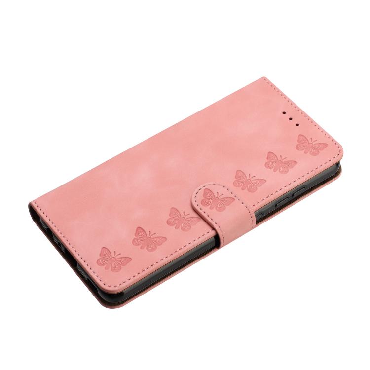 For iPhone 16e Seven Butterflies Embossed Leather Phone Case(Pink) - iPhone 16e Cases by PMC TechLife | Online Shopping South Africa | PMC TechLife | Buy Now Pay Later Mobicred