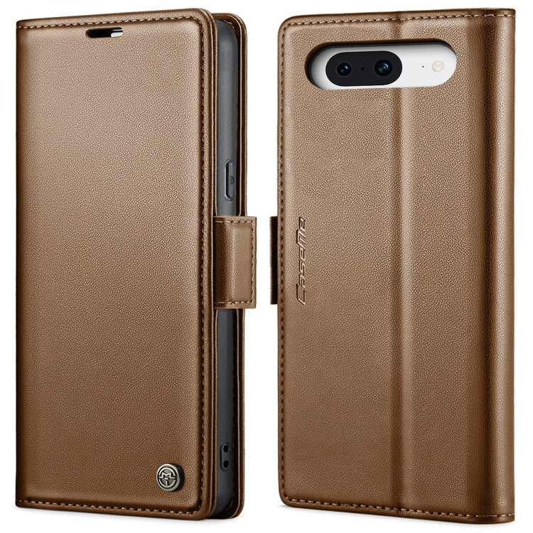 For Google Pixel 8 CaseMe 023 Butterfly Buckle Litchi Texture RFID Anti-theft Leather Phone Case(Brown) - Google Cases by CaseMe | Online Shopping South Africa | PMC Jewellery | Buy Now Pay Later Mobicred