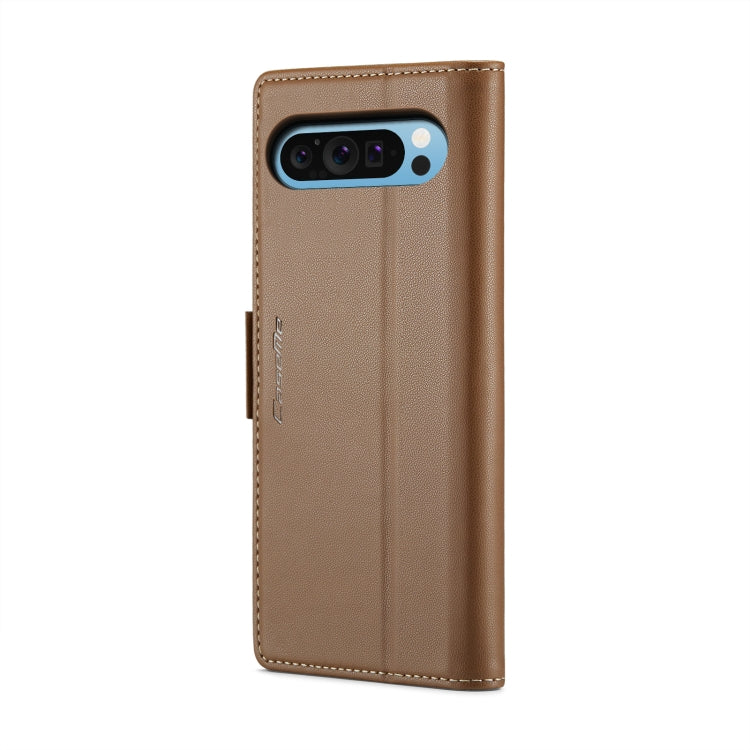 For Google Pixel 9 Pro XL CaseMe 023 Butterfly Buckle Litchi Texture RFID Anti-theft Leather Phone Case(Brown) - Google Cases by CaseMe | Online Shopping South Africa | PMC TechLife | Buy Now Pay Later Mobicred
