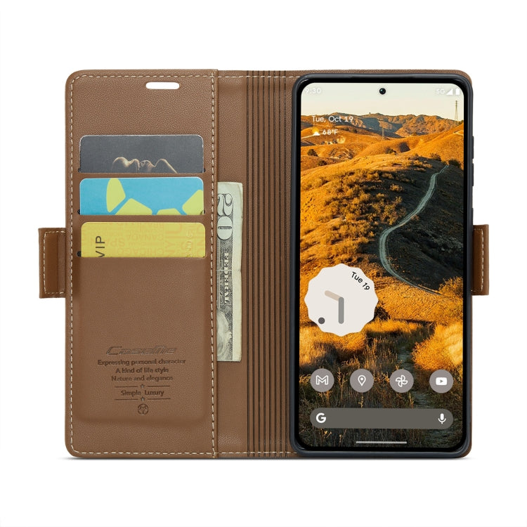 For Google Pixel 9 Pro XL CaseMe 023 Butterfly Buckle Litchi Texture RFID Anti-theft Leather Phone Case(Brown) - Google Cases by CaseMe | Online Shopping South Africa | PMC TechLife | Buy Now Pay Later Mobicred