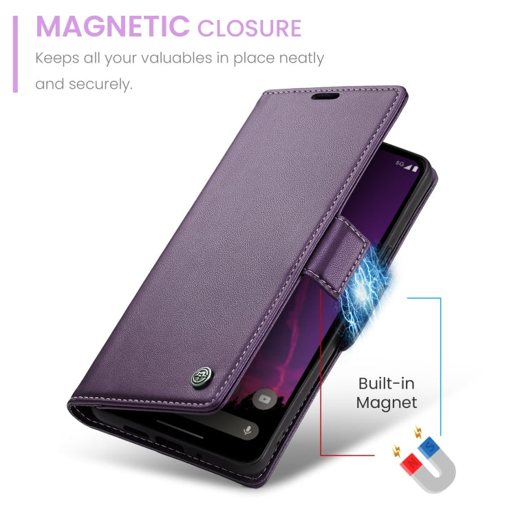 For Google Pixel 9 Pro XL CaseMe 023 Butterfly Buckle Litchi Texture RFID Anti-theft Leather Phone Case(Pearly Purple) - Google Cases by CaseMe | Online Shopping South Africa | PMC TechLife | Buy Now Pay Later Mobicred