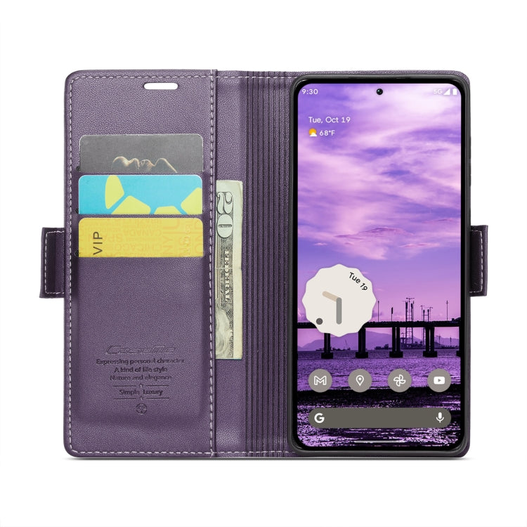 For Google Pixel 9 / 9 Pro CaseMe 023 Butterfly Buckle Litchi Texture RFID Anti-theft Leather Phone Case(Pearly Purple) - Google Cases by CaseMe | Online Shopping South Africa | PMC TechLife | Buy Now Pay Later Mobicred