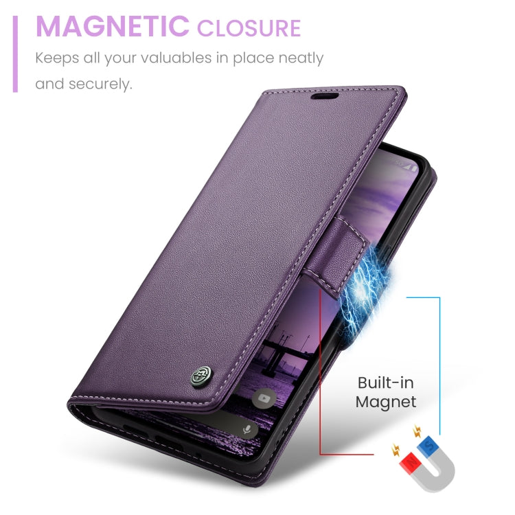 For Google Pixel 9 / 9 Pro CaseMe 023 Butterfly Buckle Litchi Texture RFID Anti-theft Leather Phone Case(Pearly Purple) - Google Cases by CaseMe | Online Shopping South Africa | PMC TechLife | Buy Now Pay Later Mobicred
