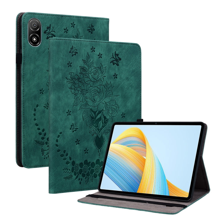 For Honor Pad V8 Pro Butterfly Rose Embossed Leather Tablet Case(Green) - Honor Cases by PMC TechLife | Online Shopping South Africa | PMC TechLife | Buy Now Pay Later Mobicred