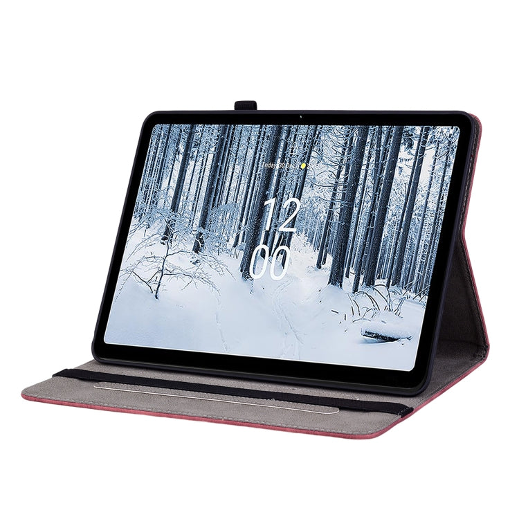 For Nokia T21 Butterfly Rose Embossed Leather Tablet Case(Red) - Honor Cases by PMC TechLife | Online Shopping South Africa | PMC TechLife | Buy Now Pay Later Mobicred