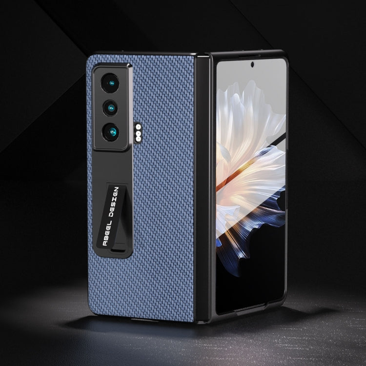 For Honor Magic Vs Carbon Fiber Texture Integrated Protective Phone Case with Holder(Light Blue) - Honor Cases by PMC TechLife | Online Shopping South Africa | PMC TechLife | Buy Now Pay Later Mobicred