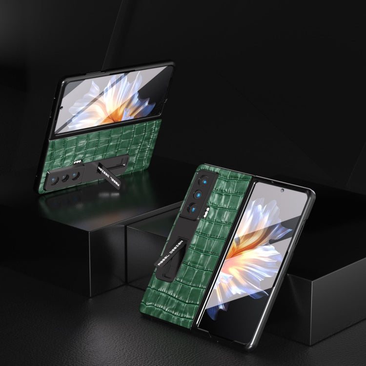 For Honor Magic Vs Integrated Crocodile Texture Genuine Leather Phone Case(Green) - Honor Cases by PMC TechLife | Online Shopping South Africa | PMC TechLife | Buy Now Pay Later Mobicred