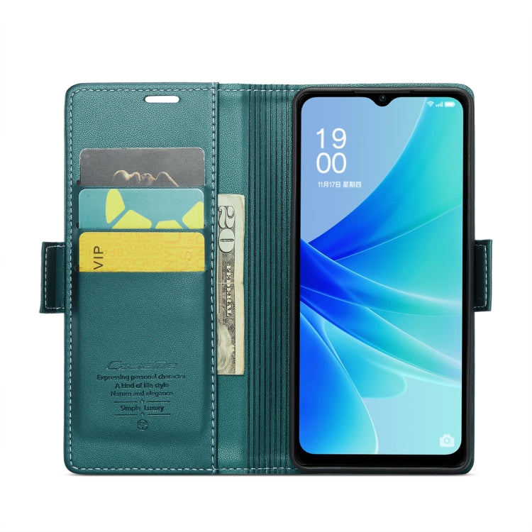 For OPPO A77 4G Global / A57e 4G CaseMe 023 Butterfly Buckle Litchi Texture RFID Anti-theft Leather Phone Case(Pearly Blue) - OPPO Cases by CaseMe | Online Shopping South Africa | PMC Jewellery | Buy Now Pay Later Mobicred