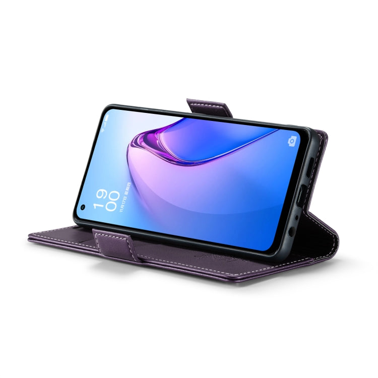 For OPPO Reno7 Z Global/Reno7 Lite Global CaseMe 023 Butterfly Buckle Litchi Texture RFID Anti-theft Leather Phone Case(Pearly Purple) - free shipping - PMC Jewellery - Order now!