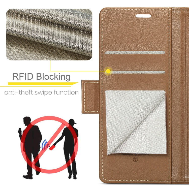 For OPPO A78 4G CaseMe 023 Butterfly Buckle Litchi Texture RFID Anti-theft Leather Phone Case(Brown) - OPPO Cases by CaseMe | Online Shopping South Africa | PMC Jewellery | Buy Now Pay Later Mobicred