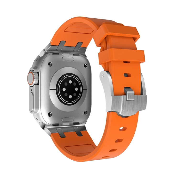 AP Silicone Watch Band For Apple Watch Ultra 2 49mm(Silver Orange) - Watch Bands by PMC TechLife | Online Shopping South Africa | PMC TechLife