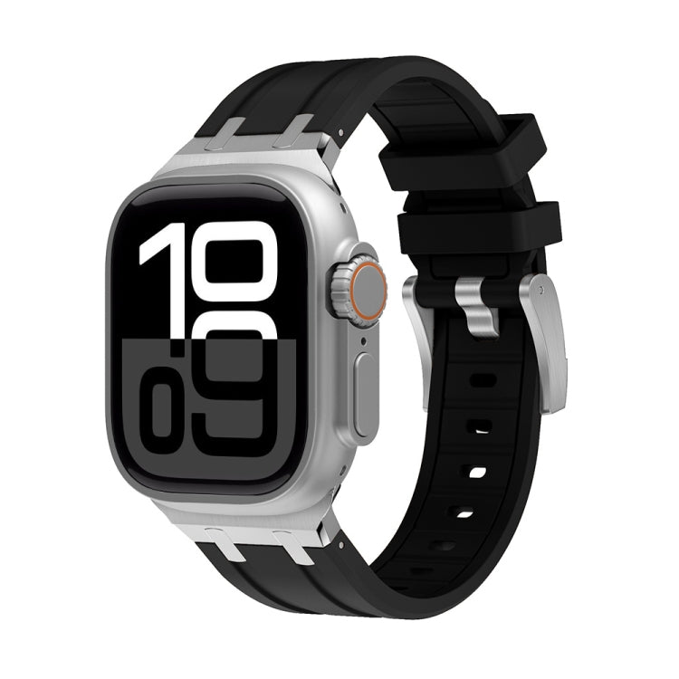 AP Silicone Watch Band For Apple Watch Series 10 42mm(Silver Black) - free shipping - PMC TechLife - Order now!