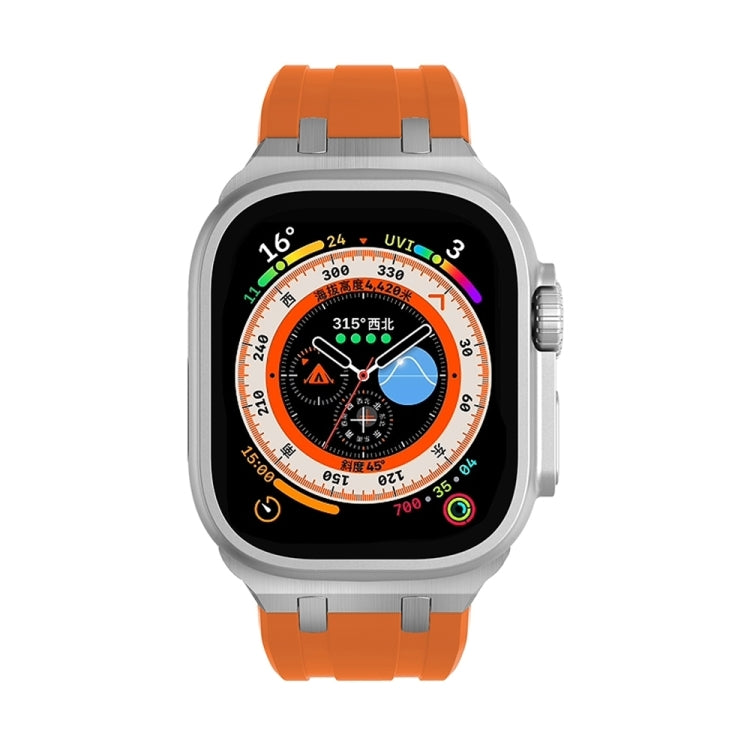 AP Silicone Watch Band For Apple Watch Series 10 42mm(Silver Orange) - free shipping - PMC TechLife - Order now!