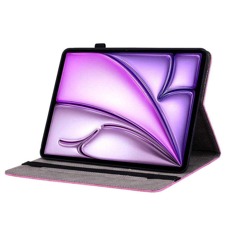 For iPad Air 11 2024 Butterfly Rose Embossed Leather Smart Tablet Case(Rose Red) - iPad Air 11 2024 Cases by PMC TechLife | Online Shopping South Africa | PMC TechLife | Buy Now Pay Later Mobicred