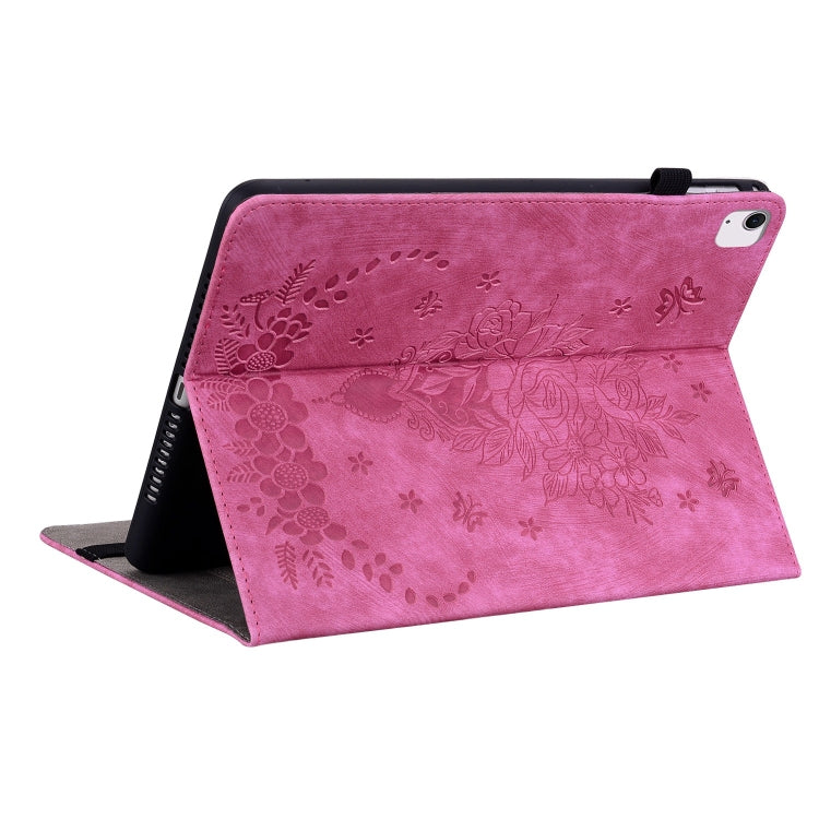 For iPad Air 11 2024 Butterfly Rose Embossed Leather Smart Tablet Case(Rose Red) - iPad Air 11 2024 Cases by PMC TechLife | Online Shopping South Africa | PMC TechLife | Buy Now Pay Later Mobicred