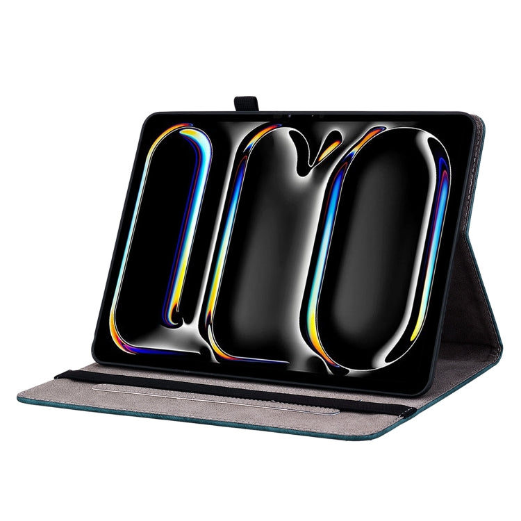 For iPad Pro 11 2024 Butterfly Rose Embossed Leather Smart Tablet Case(Dark Blue) - iPad Pro 11 2024 Cases by PMC TechLife | Online Shopping South Africa | PMC TechLife | Buy Now Pay Later Mobicred