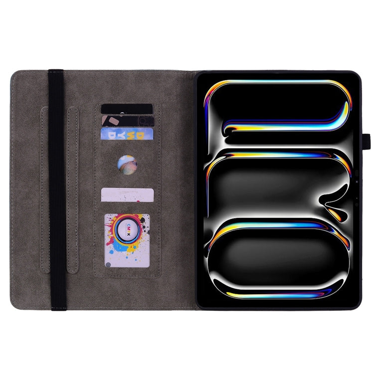 For iPad Pro 11 2024 Butterfly Rose Embossed Leather Smart Tablet Case(Dark Blue) - iPad Pro 11 2024 Cases by PMC TechLife | Online Shopping South Africa | PMC TechLife | Buy Now Pay Later Mobicred