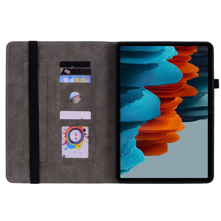 For Samsung Galaxy Tab S9+ Butterfly Rose Embossed Leather Tablet Case(Dark Blue) - free shipping - PMC Jewellery - Order now!