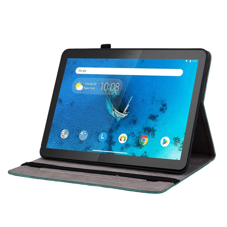 For Lenovo M10 Butterfly Rose Embossed Leather Tablet Case(Green) - Lenovo by PMC TechLife | Online Shopping South Africa | PMC TechLife | Buy Now Pay Later Mobicred