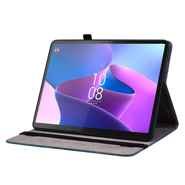 For Lenovo Tab P11 Gen 2 11.5 Butterfly Rose Embossed Leather Tablet Case(Dark Blue) - Lenovo by PMC TechLife | Online Shopping South Africa | PMC TechLife | Buy Now Pay Later Mobicred