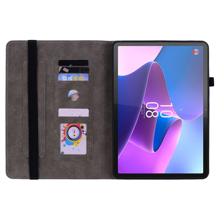 For Lenovo Tab P11 Gen 2 11.5 Butterfly Rose Embossed Leather Tablet Case(Dark Blue) - Lenovo by PMC TechLife | Online Shopping South Africa | PMC TechLife | Buy Now Pay Later Mobicred