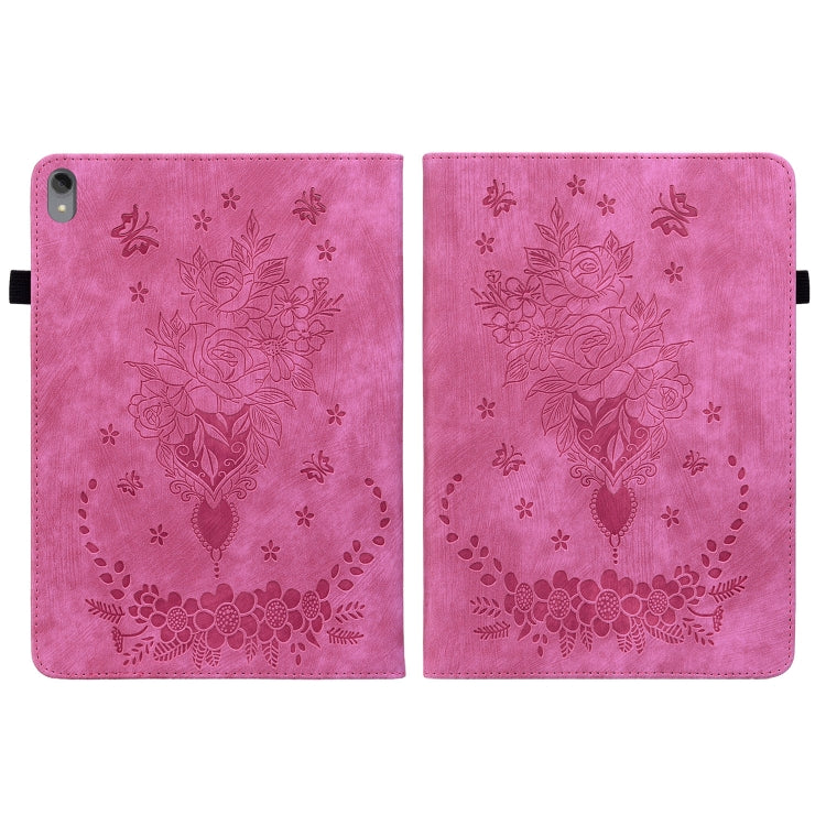 For Lenovo Tab P11 TB-J606F Butterfly Rose Embossed Leather Tablet Case(Rose Red) - Lenovo by PMC TechLife | Online Shopping South Africa | PMC TechLife | Buy Now Pay Later Mobicred