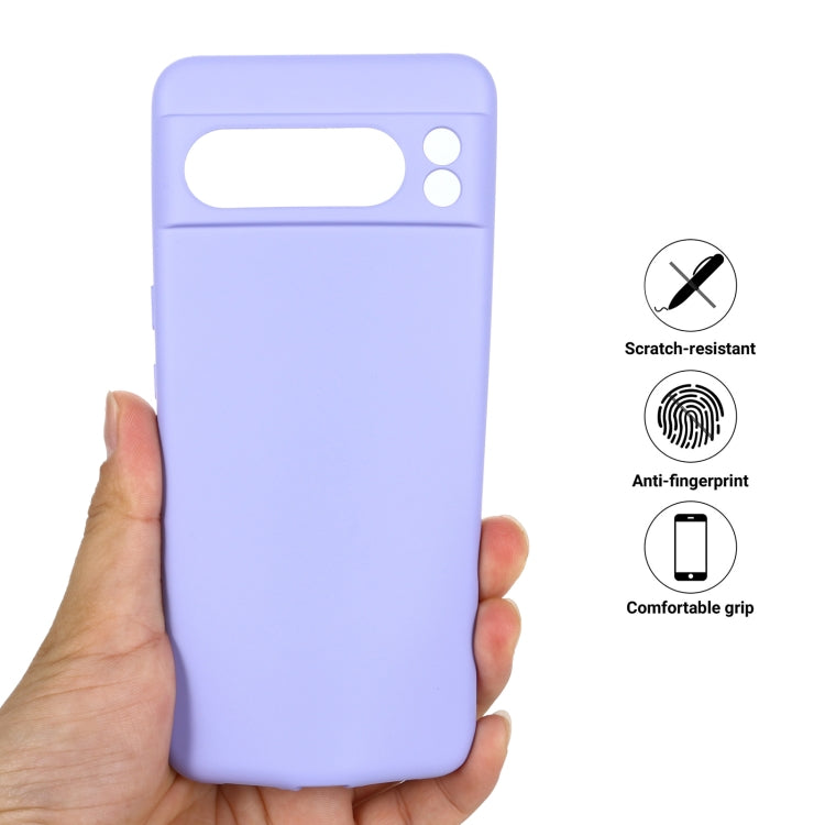 For Google Pixel 8 Pro Pure Color Liquid Silicone Shockproof Phone Case(Purple) - free shipping - PMC TechLife - Order now!