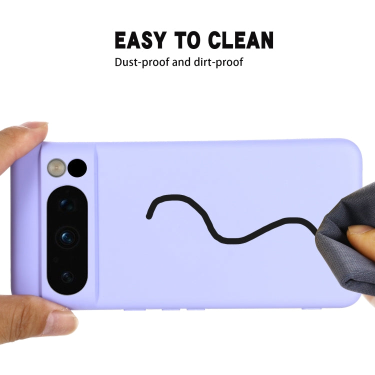 For Google Pixel 8 Pro Pure Color Liquid Silicone Shockproof Phone Case(Purple) - free shipping - PMC TechLife - Order now!