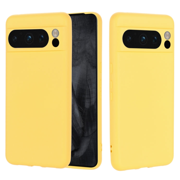 For Google Pixel 8 Pro Pure Color Liquid Silicone Shockproof Phone Case(Yellow) - free shipping - PMC TechLife - Order now!
