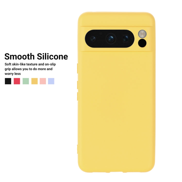 For Google Pixel 8 Pro Pure Color Liquid Silicone Shockproof Phone Case(Yellow) - free shipping - PMC TechLife - Order now!