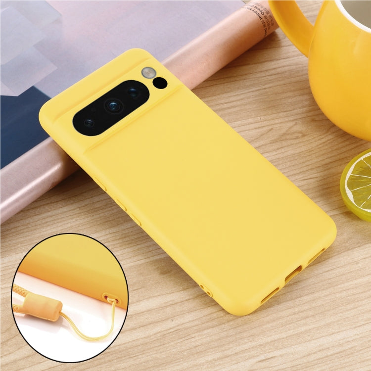 For Google Pixel 8 Pro Pure Color Liquid Silicone Shockproof Phone Case(Yellow) - free shipping - PMC TechLife - Order now!