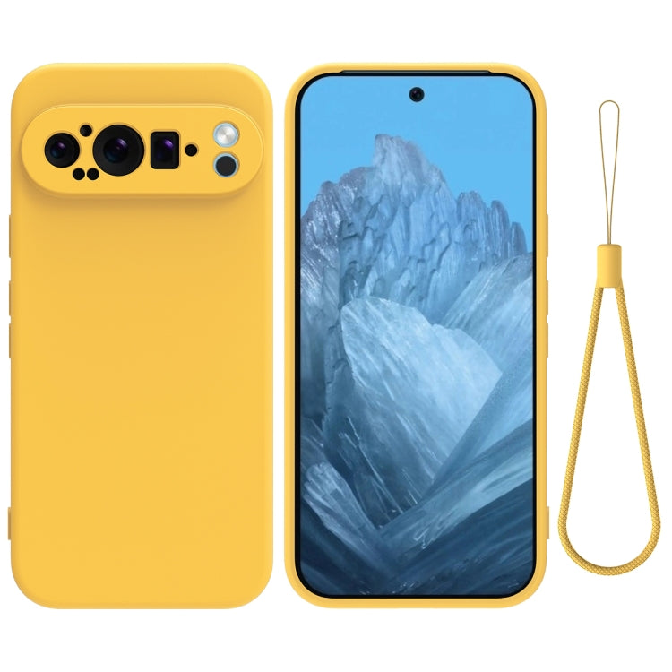 For Google Pixel 9 Pro Pure Color Liquid Silicone Shockproof Phone Case(Yellow) - Google Cases by PMC TechLife | Online Shopping South Africa | PMC TechLife | Buy Now Pay Later Mobicred