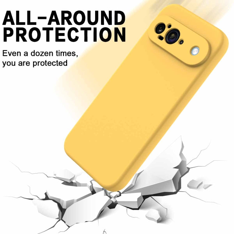For Google Pixel 9 Pure Color Liquid Silicone Shockproof Phone Case(Yellow) - Google Cases by PMC TechLife | Online Shopping South Africa | PMC TechLife | Buy Now Pay Later Mobicred