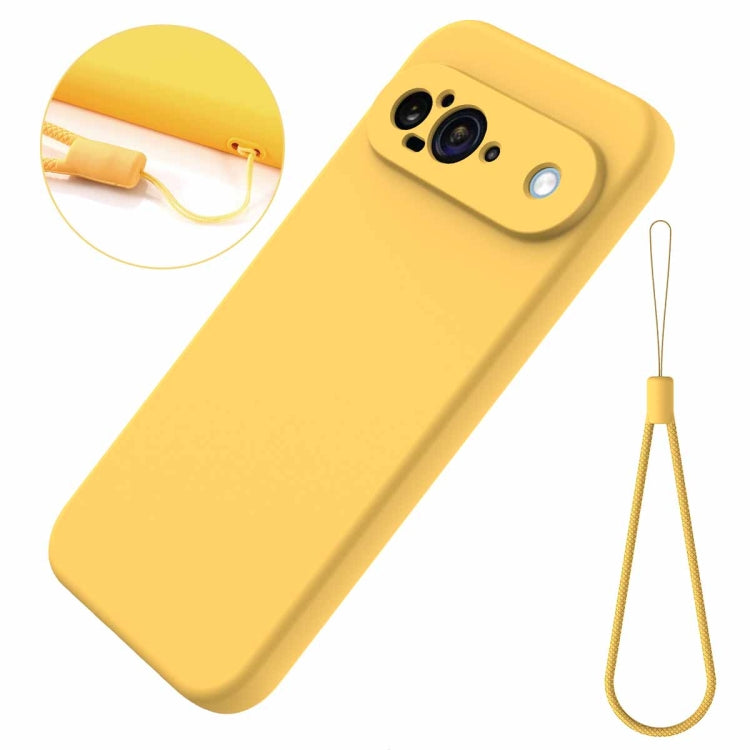For Google Pixel 9 Pure Color Liquid Silicone Shockproof Phone Case(Yellow) - Google Cases by PMC TechLife | Online Shopping South Africa | PMC TechLife | Buy Now Pay Later Mobicred
