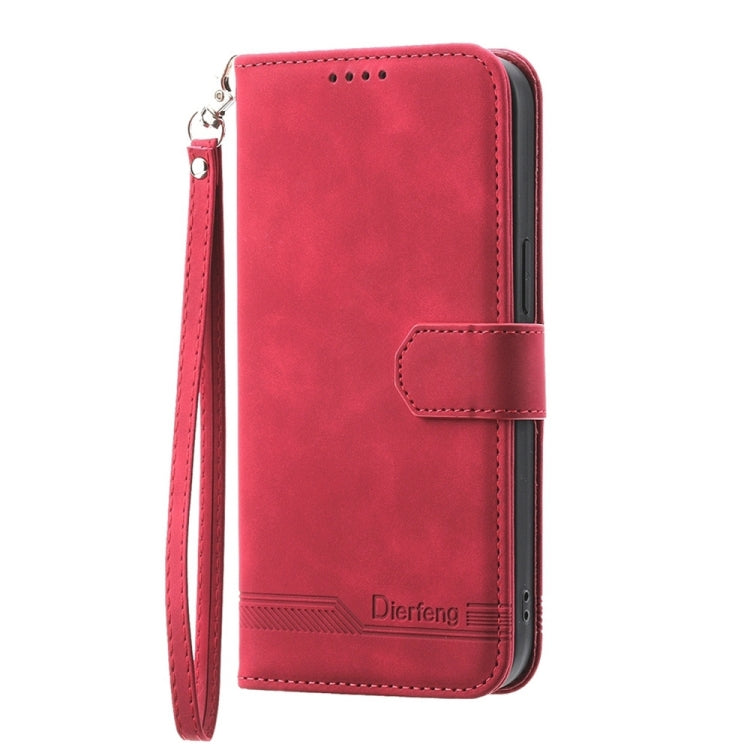 For Xiaomi 14 Pro Dierfeng Dream Line TPU + PU Leather Phone Case(Red) - 14 Pro Cases by PMC TechLife | Online Shopping South Africa | PMC TechLife | Buy Now Pay Later Mobicred