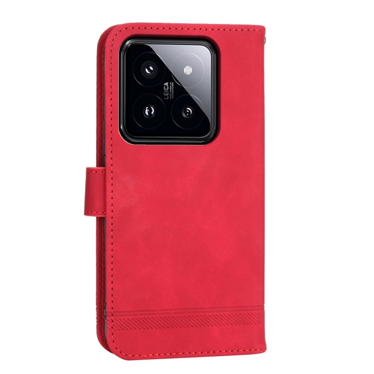 For Xiaomi 14 Pro Dierfeng Dream Line TPU + PU Leather Phone Case(Red) - 14 Pro Cases by PMC TechLife | Online Shopping South Africa | PMC TechLife | Buy Now Pay Later Mobicred