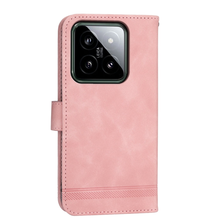 For Xiaomi 14 Dierfeng Dream Line TPU + PU Leather Phone Case(Pink) - 14 Cases by PMC TechLife | Online Shopping South Africa | PMC TechLife | Buy Now Pay Later Mobicred